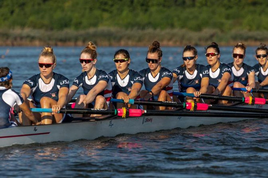 Reelick with her teammates at the World Rowing Championship 2022