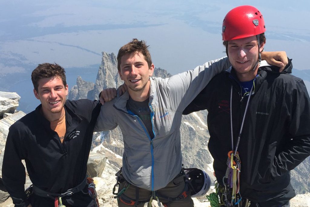 Liam with his friends hiking