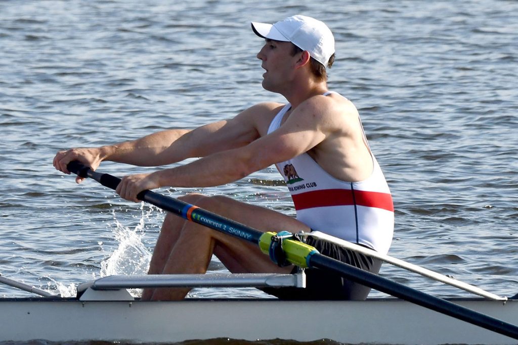 Oliver rowing at the 2022 National Selection regetta