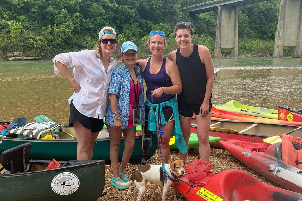 Jillian with her Friends Camping